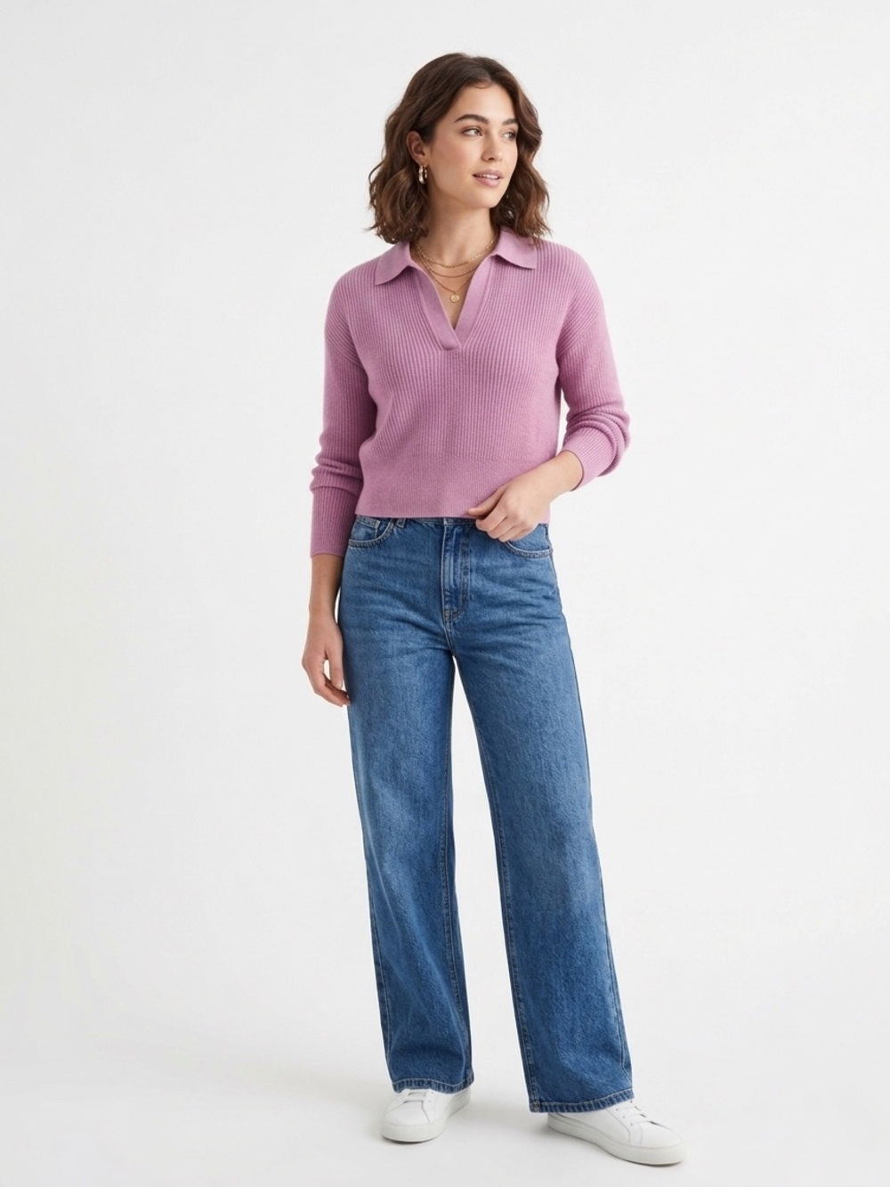 Lululemon Collared Merino Wool-Blend Sweater Dahlia Mauve XS